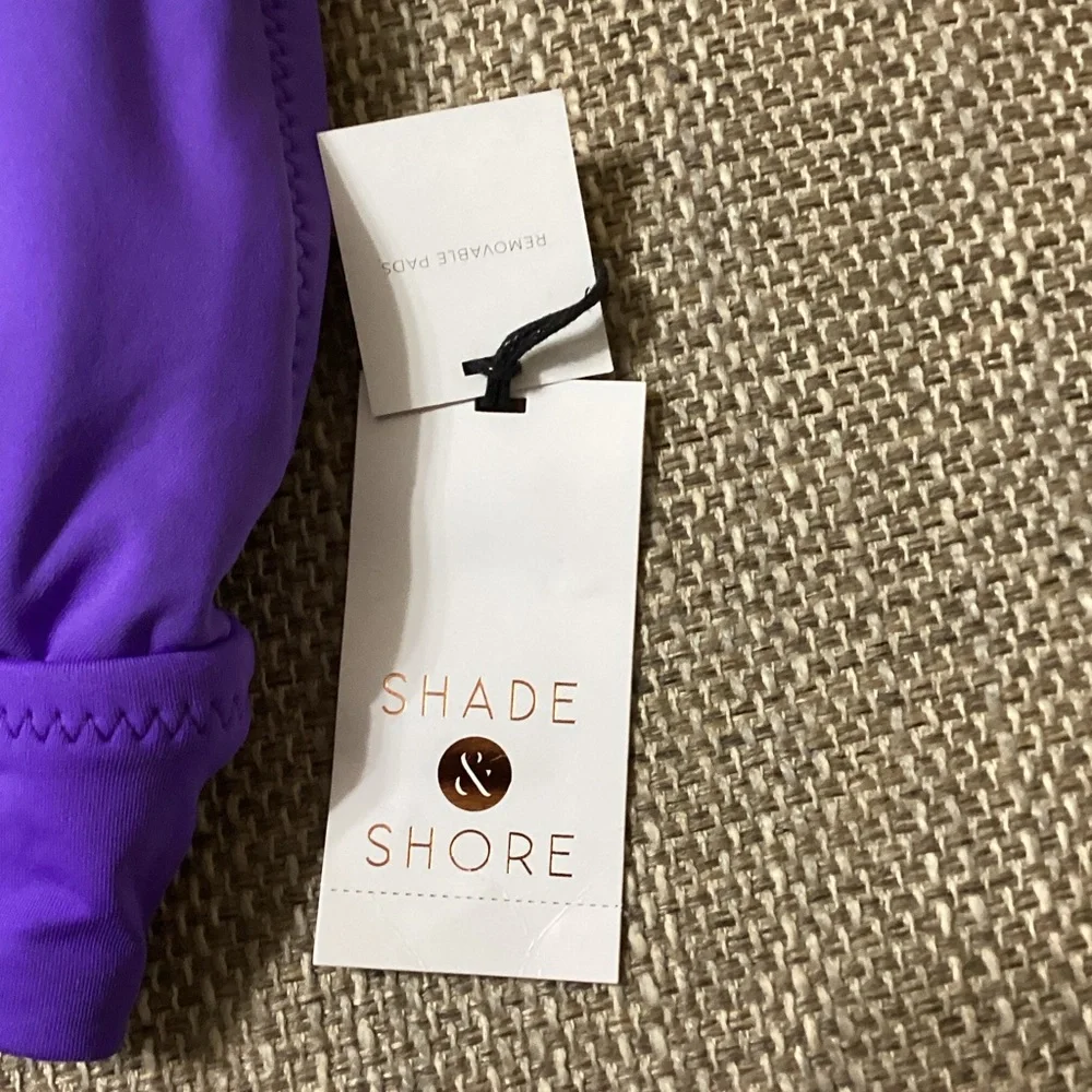 Shade & Shore Violet Ruffle Bikini Top - Picture 2 of 5